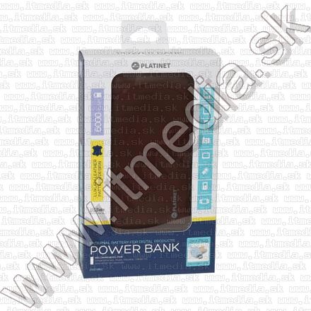 Image of Platinet Slim Powerbank Li-Po 6000mAh Brown (42835) *Leather* EOL (IT10900)